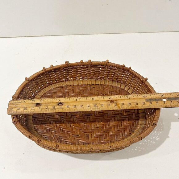 Vintage Basket Small Oval Woven Trinket Display - Picture 7 of 10